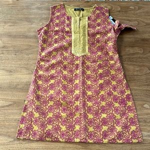 NWT beaded gold and pink tunic